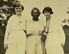 Vintage Photo African American Nanny Two Pretty White Girls Women Black 1915 picture