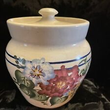 Vintage Hand Turned Yesteryears Pottery Crock With Lid Navasota, TX Canister picture
