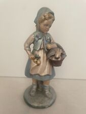 Vintage Cont. Studios Plaster Girl w/ Rabbit in the Basket picture