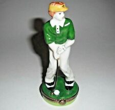 Peint Main Limoges Trinket-Golfer    picture