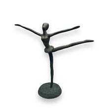 Ballerina Arabesque Sculpture Metal Cast Verdigris Dancer Figurine Heavy Tutu picture