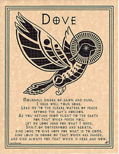 DOVE Prayer Bird Shaman Animal Spirit Poster Page  Native Am Celtic Wicca picture