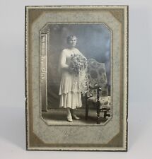 Vintage Photograph Wedding Bride Black and White Original Studio Holder picture