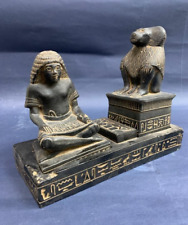 ANTIQUE ANCIENT EGYPTIAN Pharaohs The Seated Scribe and baboon Hapi statue BC picture