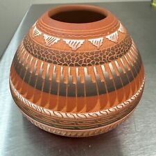 VTG Small Navajo Etch Seed Pot Native American Indian Pottery Michael Charlie picture