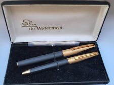 ✒️ 1970s Waterman Concorde  Brushed Gold Plated Fountain & Ballpoint Pen  ✒️ picture