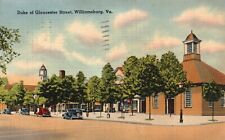 Postcard VA Williamsburg Duke of Gloucester Street 1942 Linen Vintage PC J3428 picture