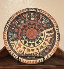 VTG Native American Hand Woven Basket Tray 12.5” Vibrant Color Exquisite Details picture