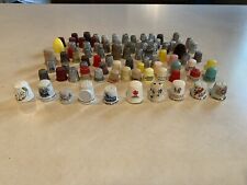 Vintage Thimble Collection Mixed Lot Set Hand Painted Porcelain Advertising picture