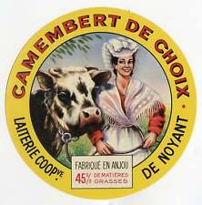 Antique, Unused, French Camembert de Choix Cheese Label, Noyant, Milk Maid picture