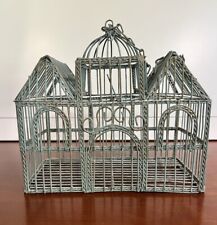 Vintage Green blue  Victorian Style Wrought Iron  Bird Cage picture