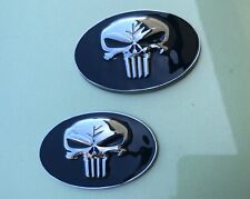 PUNISHER SET fit Chrysler 300C Replacement CAR EMBLEMS 70mm + 63mm Metal Badges picture