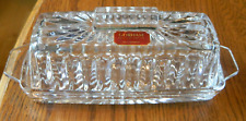 Vintage Gorham West Germany Full Lead Crystal Butter Dish with Original Sticker picture