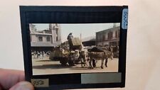 Colored Glass Magic Lantern Slide GWC CHINA CHINESE ULTIMATE SALES WAGON SQUARE picture
