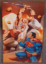 He Man vs Superman Glossy Print 11 x 17 In Hard Plastic Sleeve picture