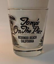 Vintage Tony's On The Pier Redondo Beach California Cocktail Glass Barware picture