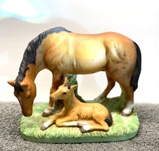 HOMCO-Mama Horse & Colt Porcelain Figurine #1442 picture