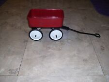 Teleflora Gift RED WAGON Articulated Wheels Handle Small Metal Decorative picture
