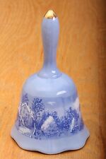 Porcelain Blue Bell With Scene of a Farm Vintage picture