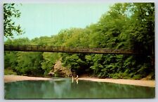 Postcard Suspension Bridge Over Sugar Creek Turkey Run State Park Indiana H4 picture