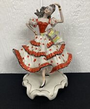 Vtg Porcelain Flamenco Girl Dancer Figurine Colorful 679 Made In Italy 9