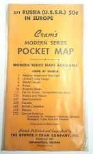 NOS Sealed Vtg 1950s Cram's Modern Series Pocket Map Russia USSR in Europe # 371 picture