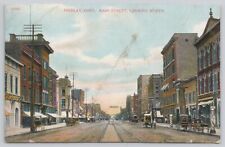 Postcard Findlay Ohio Main Street Looking North ca.1910 (CREASING THROUGHOUT) picture