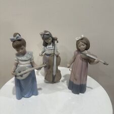 Lladró figurine Set 3: girls playing violin, Mandolin and cello. HTF RARE Spain picture