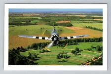 Republic P-47D Thunderbolt Over Cemetery In Madingley England Vintage Postcard picture