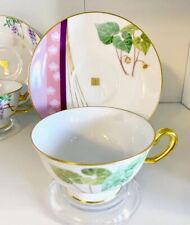 Vintage Okura Japan Tale of Genji Flowers Special Edition Cups & Saucers - Aoi  picture