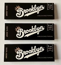 3 packs Brooklyn Rolling Papers 1 and 1/4 size 100% Hemp Unbleached like RAW picture