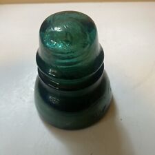 Vintage Dark Green Emerald Glass Insulator No Identifying Name Or Number picture