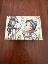 Vintage Vintage 1970's Hummel boy with crow wooden music box made in Switzerland picture