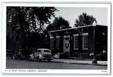 c1940 US Post Office Exterior Building Liberty Indiana Vintage Antique Postcard picture