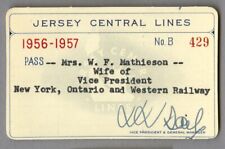 Annual pass - Central Railroad of New Jersey 1956-1957 #B429 picture