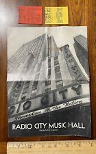 Vintage 1943 program 2 ticket stubs Radio City Music Hall Rockefeller Center NYC picture