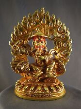 Tibetan Gold Face Dorje Drolo Lhamo Lapka Gold Plated Copper Statue Figure free picture