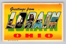 Lorain OH-Ohio, LARGE LETTER Greetings, Points of Interest, Vintage Postcard picture