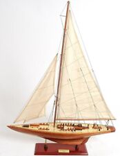 Model Yacht Watercraft Traditional Antique Endeavour Small Wood Base Western picture