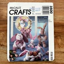 UNCUT Vintage 1980s McCalls 3500 Sewing Pattern Easter Bunny Doll Wreath Basket picture