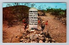 Tombstone AZ-Arizona, Boot hill Graveyard, John Heath Grave, Vintage Postcard picture