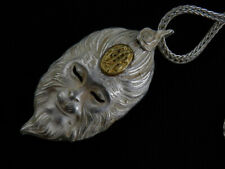 Chinese Silver Hand Made Necklace W/Silver *Monkey King* 2Faces Pendant  picture