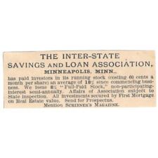 The Inter-State Savings and Loan Association Minneapolis MN 1892 Ad AB6-S2 picture