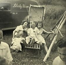 Vintage Photo Old Delivery Truck Liberty Steam Three Generations Women 1930s picture