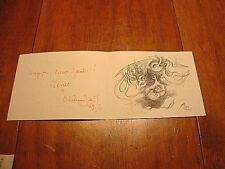 2 Vintage 1969 Chaim Gross Signed Art Greeting Postcards picture