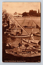 c1911 Italian Fishing Boats at Harbor Santa Cruz California CA Postcard picture
