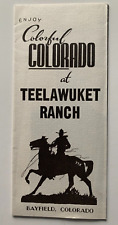 Vintage ca 1950s Bayfield Colorado Teelawuket Ranch Illustrated Brochure hotel picture