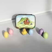 ROCHARD FRENCH LIMOGES TRINKET BOX EGG CARTON EASTER EGGS & CHICK picture