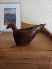 Duck Bird Shaped Wood Cup Serbia Ethic Folk Souvenir Mug  Hand Carved picture