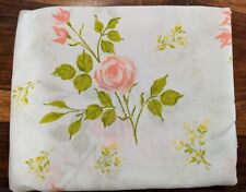 Vintage Morgan Jones Queen Flat Sheet - Pink Roses Flowers Floral picture